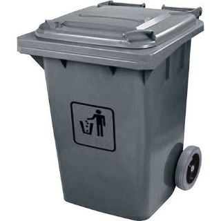 Image sur Poubelle à pédales sur roues - Gris