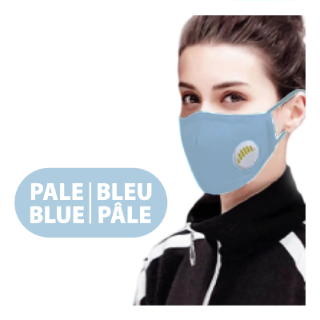 Image sur Masque réutilisable avec valve et filtre - Bleu pâle
