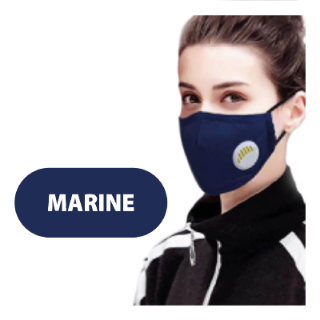 Image sur Masque réutilisable avec valve et filtre - Marine
