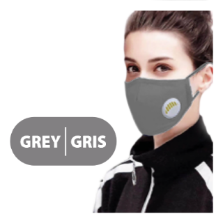 Picture of Reusable face mask with valve and filter - Grey 